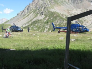 VIP helicopters at Tour de France