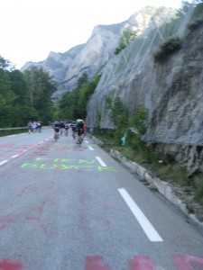 Lower slope of Alpe d'Huez