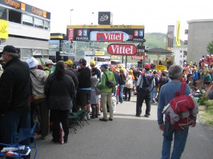 Crowds near the finish at Alpe d'Huez