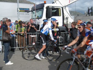 At the finish of Alpe d'Huez